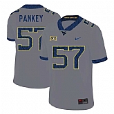 West Virginia Mountaineers 57 Adam Pankey Gray College Football Jersey Dzhi